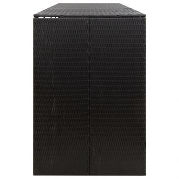 Mülltonnenbox für 4 Tonnen Schwarz 274x80x117 cm Poly Rattan