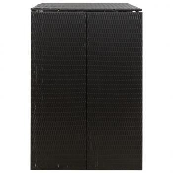 Mülltonnenbox für 2 Tonnen Schwarz 140x80x117 cm Poly Rattan