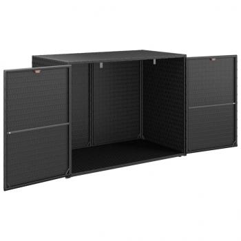 Gartenschrank Schwarz 100x55,5x80 cm Poly Rattan