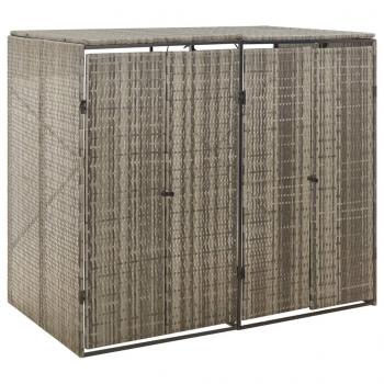 ARDEBO.de - Mülltonnenbox für 2 Tonnen Grau 140x80x117 cm Poly Rattan