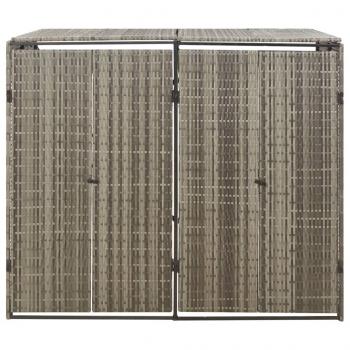 Mülltonnenbox für 2 Tonnen Grau 140x80x117 cm Poly Rattan