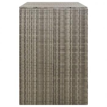 Mülltonnenbox für 2 Tonnen Grau 140x80x117 cm Poly Rattan
