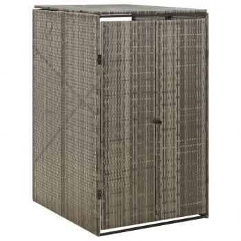 ARDEBO.de - Mülltonnenbox für 1 Tonne Grau 70x80x117 cm Poly Rattan