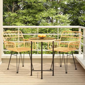 ARDEBO.de - 3-tlg. Garten-Essgruppe Poly Rattan