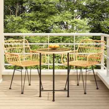 ARDEBO.de - 3-tlg. Garten-Essgruppe Poly Rattan