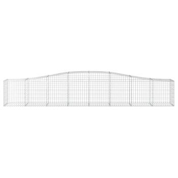 Gabione mit Hochbogen 400x50x60/80 cm Verzinktes Eisen