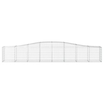 Gabione mit Hochbogen 400x50x60/80 cm Verzinktes Eisen