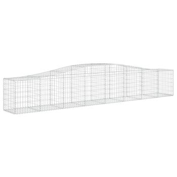 Gabione mit Hochbogen 400x50x60/80 cm Verzinktes Eisen