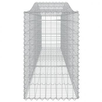 Gabione mit Hochbogen 400x50x80/100 cm Verzinktes Eisen