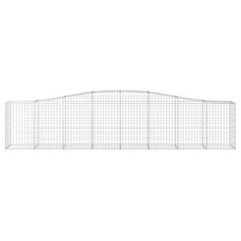 Gabione mit Hochbogen 400x50x80/100 cm Verzinktes Eisen