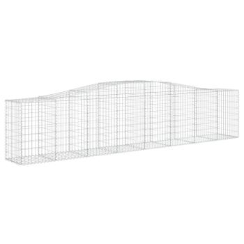 Gabione mit Hochbogen 400x50x80/100 cm Verzinktes Eisen
