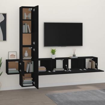 5-tlg. TV-Schrank-Set Schwarz Holzwerkstoff