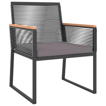 4-tlg. Garten-Lounge-Set mit Kissen Schwarz Stahl