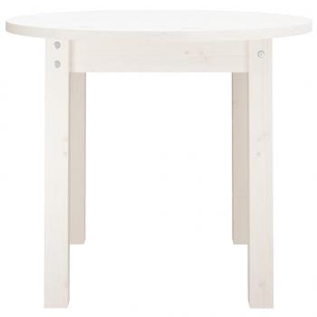 Couchtisch Weiß Ø 55x45 cm Massivholz Kiefer