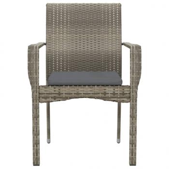 Gartenstühle mit Kissen 4 Stk. Poly Rattan Grau