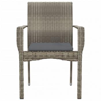 Gartenstühle mit Kissen 2 Stk. Poly Rattan Grau