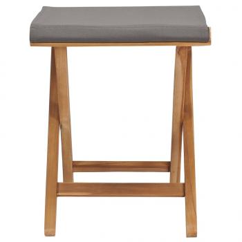 Klappstühle 2 Stk. Teak Massivholz und Stoff Dunkelgrau