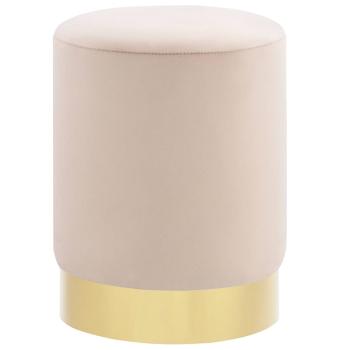 Hocker Aprikose und Golden Samt 28 x 36 cm