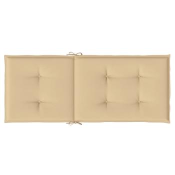 Hochlehner-Auflagen 2 Stk. Melange Beige 120x50x4 cm Stoff