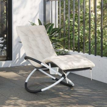 ARDEBO.de - Sonnenliegen-Auflage Creme 160x50x10 cm Wildleder-Optik