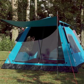 ARDEBO.de - Kuppel-Campingzelt 5 Personen Blau Quick Release