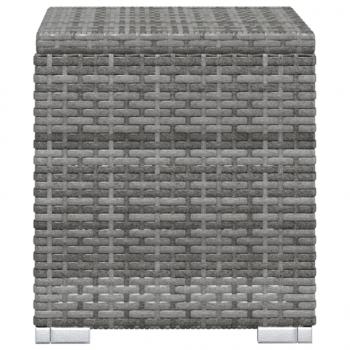 Sonnenliege mit Auflage und Teetisch Poly Rattan Grau