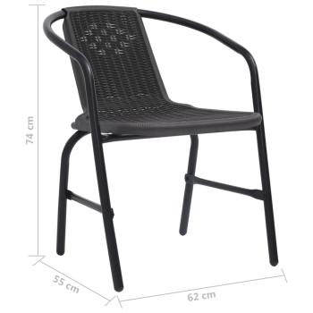 5-tlg. Garten-Essgruppe Schwarz