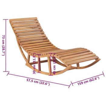 Schaukelliege mit Auflage Massivholz Teak