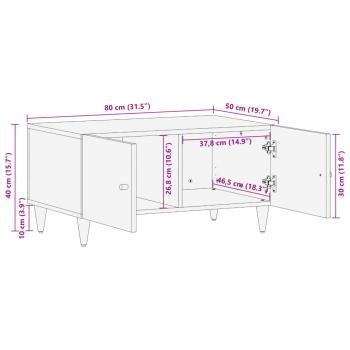 Couchtisch 80x50x40 cm Massivholz Mango