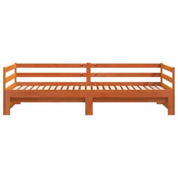 Tagesbett Ausziehbar Wachsbraun 90x190 cm Massivholz Kiefer