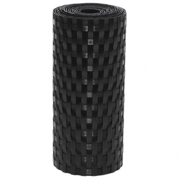 Balkon-Sichtschutze 5 Stk. Schwarz 255x19 cm Poly Rattan