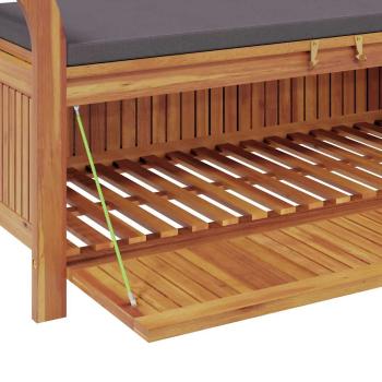 Garten-Truhenbank mit Kissen 126 cm Massivholz Akazie