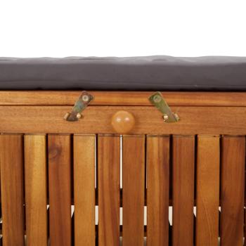 Garten-Truhenbank mit Kissen 126 cm Massivholz Akazie