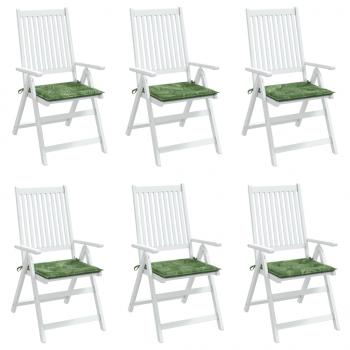 Stuhlkissen 6 Stk. Blattmuster 40x40x3 cm Stoff