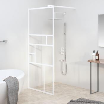ARDEBO.de - Duschwand für Walk-In Dusche 90x195 cm ESG-Glas Weiß