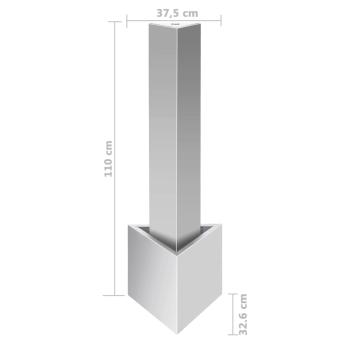 Gartenbrunnen Silbern 37,7x32,6x110 cm Edelstahl