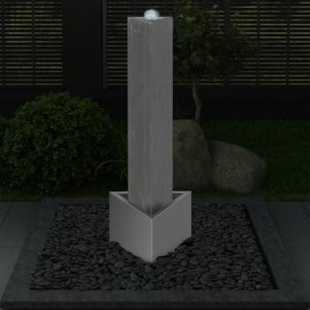 Gartenbrunnen Silbern 37,7x32,6x110 cm Edelstahl