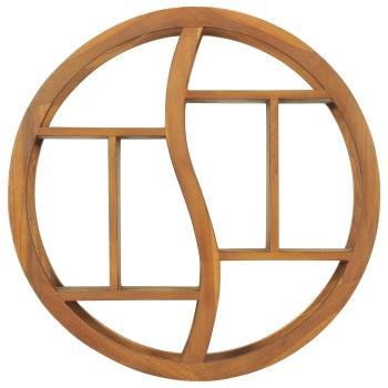 ARDEBO.de - Wandregal Yin und Yang 60x15x60 cm Teak Massivholz 