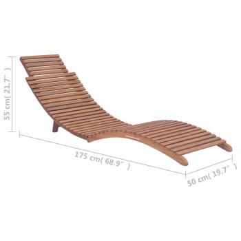 Klappbare Sonnenliegen 2 Stk. Massivholz Teak