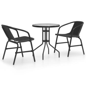 ARDEBO.de - 3-tlg. Garten-Essgruppe Schwarz 