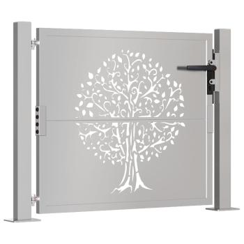 Gartentor 105x105 cm Cortenstahl Baum-Design