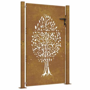 Gartentor 105x155 cm Cortenstahl Baum-Design