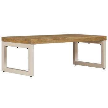 Couchtisch 100x50x35 cm Mango Massivholz und Stahl