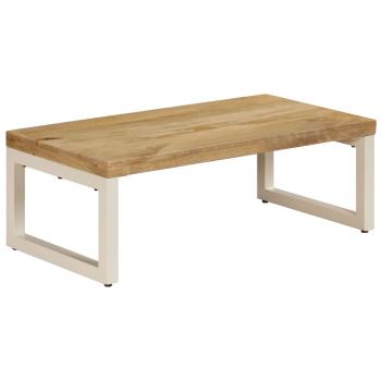 Couchtisch 100x50x35 cm Mango Massivholz und Stahl