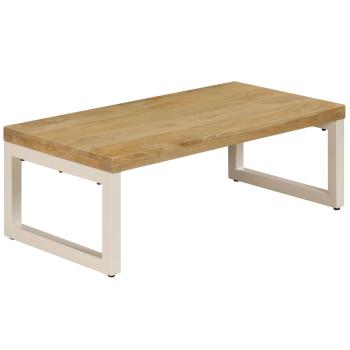 Couchtisch 100x50x35 cm Mango Massivholz und Stahl
