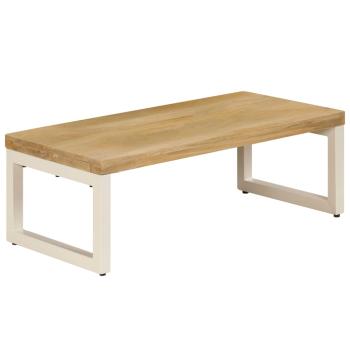 Couchtisch 100x50x35 cm Mango Massivholz und Stahl