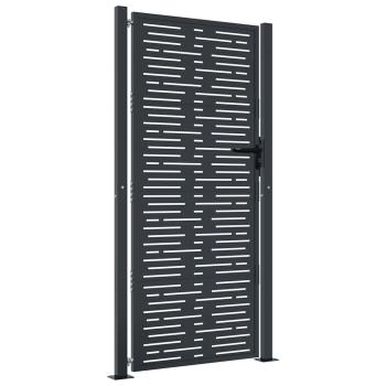 Gartentor Anthrazit 105x180 cm Stahl Quadratisches Design