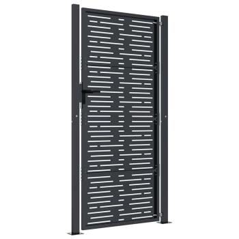 Gartentor Anthrazit 105x180 cm Stahl Quadratisches Design