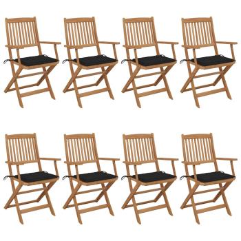 ARDEBO.de - Klappbare Gartenstühle 8 Stk. mit Kissen Massivholz Akazie