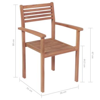 Gartenstühle 2 Stk. mit Taupe Kissen Massivholz Teak